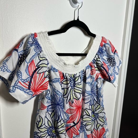 Skies Are Blue Women's White Floral Embroidered Off the Shoulder Top Size Small - Picture 3 of 11